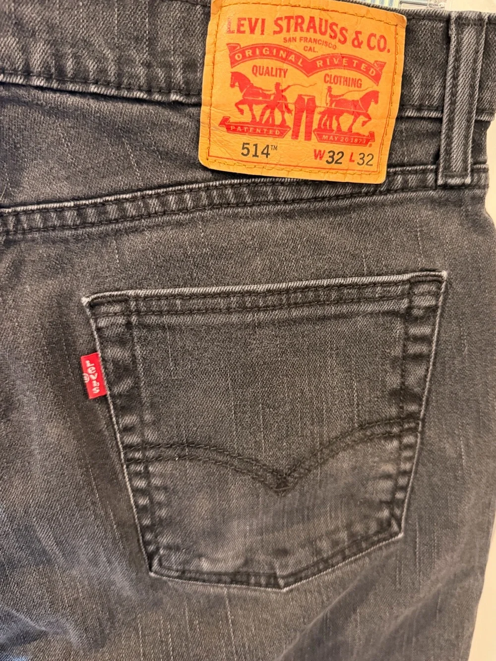Levi's Men's 514 Classic Straight Leg Jeans Black Size 32x32